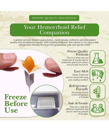 Natural Curcumin Healing Bottoms Anal Fissure Suppository - 16ct - Buy Online on GoSupps.com