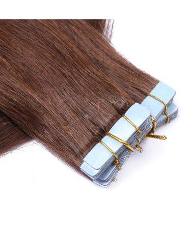 Buy #4 Chocolate Brown 40cm Tape-In Hair Extensions - 100% Remy Real Hair - Tress by Novon - 40 Bricks 2.5g Each - Buy Online on GoSupps.com