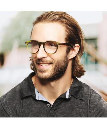 Frosted Green Round Blue Light Glasses for Men & Women | Durable & Comfy Reading Glasses | Modern Style (R-729PC-Green-0.75 - Buy Online on GoSupps.com