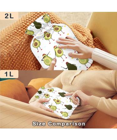 Naanle Dancing Avocado Hot Water Bottle 2L - Large Transparent Heat & Cold Therapy for Pain Relief | Perfect Bed Warmer for Hands & Feet - Buy Online on GoSupps.com