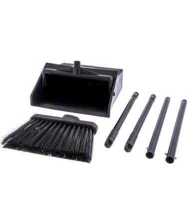 Duo-Pan Plastic Lobby Pan and Duo-Sweep Broom Combo | 36 Overall Length x 11-51/64 Width | Black - Buy Online on GoSupps.com