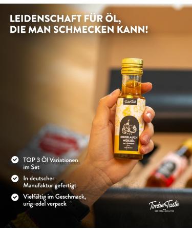 Timber Taste Oil Gift Set for Men | 3 Exquisite Rustic Food Oils (3x100ml) | Premium Unique Birthday Gift Set - Buy Online on GoSupps.com