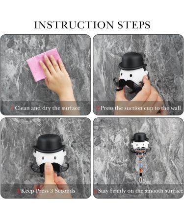 Linkidea Shaver Holder - Creative Suction Cup Razor Hook for Bathrooms | Compatible with Venus Fusion 5 Proshield Mach 3 Classic (White) - Buy Online on GoSupps.com