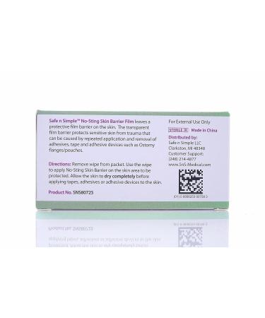 Safe n' Simple No Sting Skin Prep Wipes - 25 Ostomy Barrier Film Wipes - Buy Online on GoSupps.com