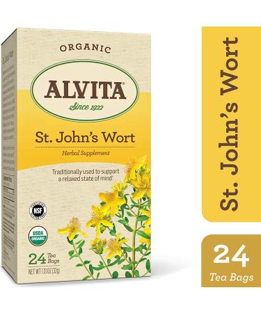 Alvita Organic St. John's Wort Herbal Tea - Premium Quality, 24 Tea Bags - Buy Online on GoSupps.com