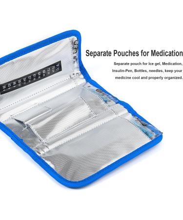 Insulin Cooler Case with Temperature Display - Diabetic Medical Travel Bag with 3 Chill Pack - 8 x 3.75 Inch (Blue) - Buy Online on GoSupps.com
