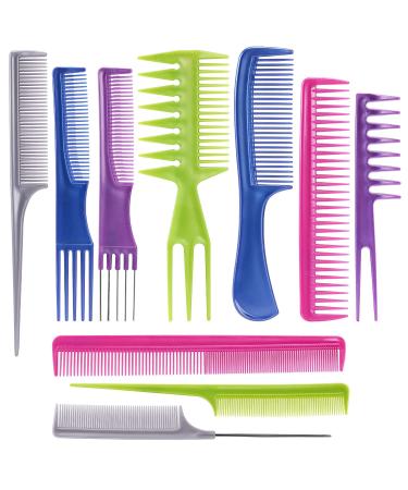 Oneleaf Hair Comb Stylists Professional Styling Comb Set Variety Pack Great for All Hair Types & Styles, Colorful