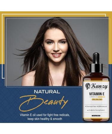 Buy Kanzy Organic Vitamin E Oil Drops 30ml - 100% Natural Anti-Aging & Anti-Wrinkle Solution for Face Nails & Hair - Buy Online on GoSupps.com