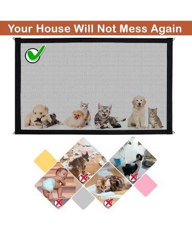 Malydyox Mesh Dog Gate for Stairs and Doorways | Portable Safety Fence with Stainless Steel Pole | 43'' X 29 - Buy Online on GoSupps.com