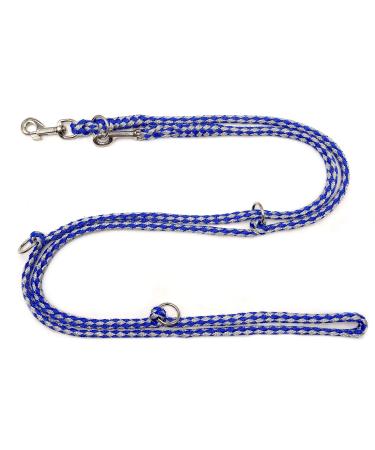 Dogeline Double Leash Practice Leash for medium dogs up to 45 kg over 39 colors very stable (3.50 m Fellbach) 3.50 m blue-gray
