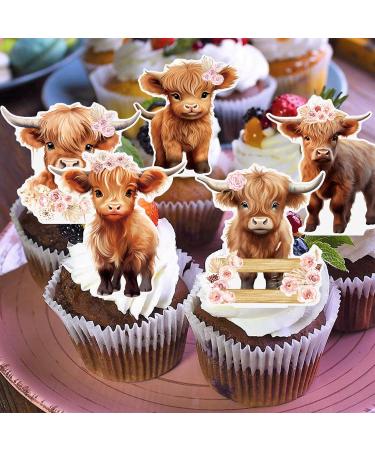 Highland Cow Cupcake Toppers Highland Cow Birthday Party Decorations 48PCS Cow Cupcake Picks Cow Birthday Cake Decorations Highland Cattle Cake Pick for Girls Cow Baby Shower Supplies - Buy Online on GoSupps.com