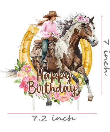 Cowgirl Birthday Cake Topper Cowgirl Birthday Party Supplies Western Cowgirl Cake Decorations Horse Cake Toppers for Girls Women Cowgirls Happy Birthday Party Cake Decorations - Buy Online on GoSupps.com