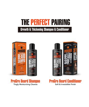 Wild Willies PROGRO Beard Growth & Moisturizing Shampoo - Fortified with Biotin & Caffeine for Healthier, Fuller Beard Growth and Hydration - 4oz - Buy Online on GoSupps.com