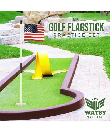 WATSY USA Golf Flagstick Practice Mini Putting Green Flags - Portable 2-Section Design for Home Training - USA Set of 1 - Buy Online on GoSupps.com