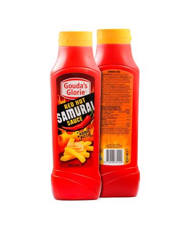 Hymor Red Hot Samurai Sauce - 2x 850ml | Creamy & Slightly Sharp Belgian Sauce for Nachos Burgers Enchiladas & Tacos - International Shipping Available - Buy Online on GoSupps.com