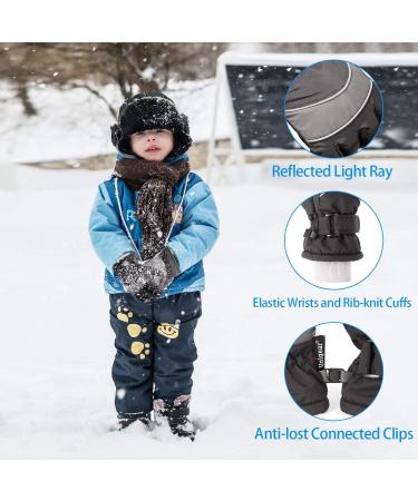 Unigear Kids Ski Gloves - Waterproof Winter Snow Gloves for Boys & Girls - Black Medium - Buy Online on GoSupps.com