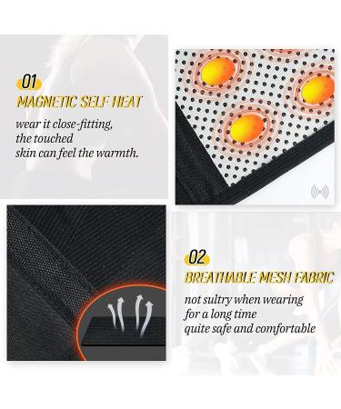 Magnetic Back Support Belt with 20 Tourmaline Magnets - Pain Relief & Self-Warming Lumbar Support for Lower Back - SC M Black - Buy Online on GoSupps.com