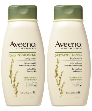 Aveeno Daily Moisturizing Body Wash - Soothing Oat Cream Shower Gel 18 fl. oz (Pack of 2) - Buy Online on GoSupps.com