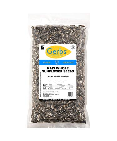 GERBS Raw Whole Sunflower Seeds, 32 ounce Bag, Top 14 Food Allergen Free, Non GMO, Vegan, Keto, Paleo Friendly Raw 2 Pound (Pack of 1)