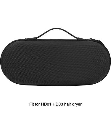 Hair Dryer Case Firm Wear Resistant Ergonomic Handle Impact Resistant Hair Dryer Accessories Case for Business Trip for HD01 HD03(Black) - Buy Online on GoSupps.com