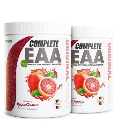 EAA powder 2x500g Blood Orange - 12 500mg of essential amino acids - Incredibly delicious & refreshing - Complete EAA with all 9 EAAS including Histidin - EAA Vegan Amino acids powder - Amino Workout Drink Blood Orange 500 G (2 Pack)