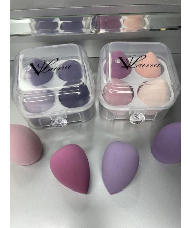 VLuna Makeup Sponges Set - 4 Pcs Cosmetic Beauty Blenders with Storage Case | Flawless for Liquid Cream & Powder | Multi-Color Pink - Buy Online on GoSupps.com