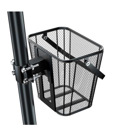 iblkeoTo Scooter Basket Quick Release Take Off/on 70lb Loading Capacity Heavy Duty Iron Mesh Basket with Handle Easy Assembly and Portability Size:Small