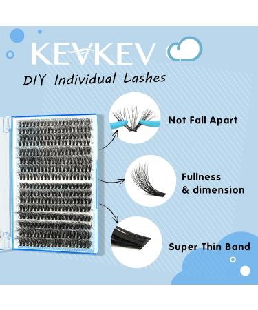 KevKev 3D Fluffy Cluster Lashes 320 Pcs DIY Extensions - 30+50D Mixed Eyelash Clusters - Thin Band & Soft - D-8-16mix - Buy Online on GoSupps.com
