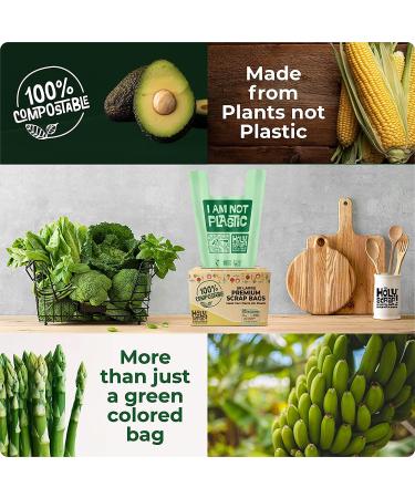 Holy Scrap! 13 Gallon Compostable Trash Bags - 100 Pack Kitchen, Bathroom, Yard Waste - Eco Friendly, Food Waste Compost Bags - 50 Count x 2 - Buy Online on GoSupps.com