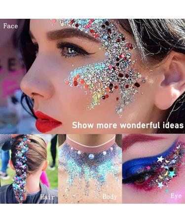 Body Glitter Gel 50ml Face Glitters Body Gel Sequins Shimmer Liquid Eyeshadow Mermaid Sequins Sparkling Chunky Body Lotion Glitter Liquid for Face Body Hair Nail DIY Makeup Decoration-Colorful#06 06#Color - Buy Online on GoSupps.com