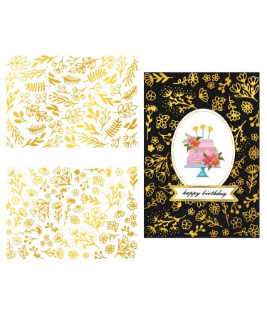 ORIGACH 2 PCS Flower Background Hot Foil Plate for DIY Scrapbooking Paper Cards Decor Embossing Foil Handmade Craft 2 Pcs-flower