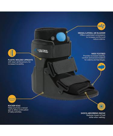 United Ortho Short Air Cam Walker Fracture Boot - Small Black | Comfortable & Durable Solutions for Injury Recovery - Buy Online on GoSupps.com