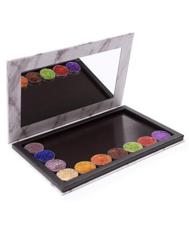 Allwon Marble Magnetic Makeup Palette with Mirror - White Empty Palette for Eyeshadow, Lipstick, Blush, Powder - Buy Online on GoSupps.com