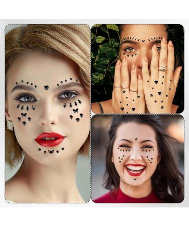 9 Sheets Face Gemstone Stickers - Self Adhesive Rhinestones for Makeup Parties & Festivals | Sparkly Stick-On Jewels - Buy Online on GoSupps.com