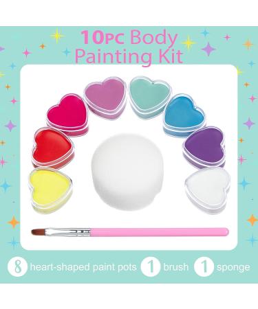 Expressions Girl 10pc Body Painting & Face Painting Kit - Trendy Kids Face Paint & Rainbow Body Makeup for International Shipping - Buy Online on GoSupps.com