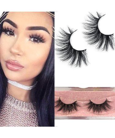 GOO GOO Mink Lashes  18mm Natural False Eyelashes 3D Layered Effect Real Siberian Mink Fur Fake Eyelashes Hand Made Strips Eyelashes Reusable Make Up 1 Pair Natural Lashes Natural00/18mm