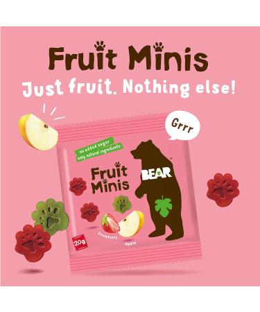 BEAR Strawberry & Apple Paws - Real Fruit Snack for 12+ Months - Healthy & Delicious - 18x20g - Buy Online on GoSupps.com