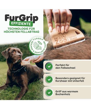 Robbi Dog Brush - Short Hair Curry Comb for All Dog Sizes | Effective Undercoat & Top Coat Removal | Durable Wooden Design - Buy Online on GoSupps.com