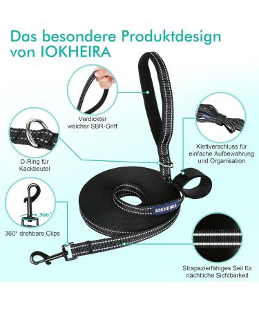 Robust Reflective Dog Track Leash - 5m/10m/15m/20m Comfortable Training Leash for All Dog Sizes - Buy Online on GoSupps.com