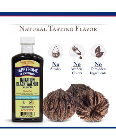 Happy Home Imitation Black Walnut Flavoring 7 oz - Non-Alcoholic & Certified Kosher - Buy Online on GoSupps.com