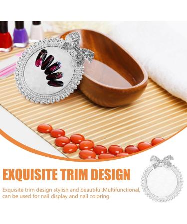 SEWACC Palette de Peinture Noeud Pigments Artistiques 1 Unit Format Moyen Blanc avec Bordure Argent e pour Nail Art et Affichage de Couleurs Accessoire D coratif Vintage pour Pr sentation Manucure - Buy Online on GoSupps.com