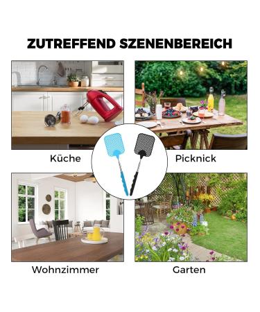 Takuza Fly Gossip - 2 Pieces Pest Control with Integrated Mosquito Scraper for Flies Wasps & Mosquitoes - Black & Blue - Buy Online on GoSupps.com