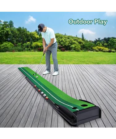 Premium Dollox Putting Green Mat with Auto Ball Return - Indoor Mini Golf Set for Men - Indoor Golf Accessories - Perfect Gift for Golfer - Buy Online on GoSupps.com