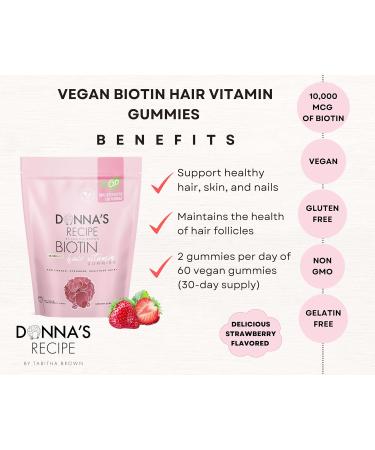 Tabitha Brown Vegan Strawberry BIOTIN Hair Vitamins Gummies - Donna's Recipe - Buy Online on GoSupps.com