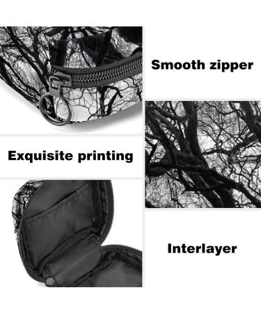 Black & White Branch Tree Women's Portable Period Bag | Napkin Storage Menstrual Cup Pocket & Breastfeeding Pillow Holder for Teens & Girls - Buy Online on GoSupps.com