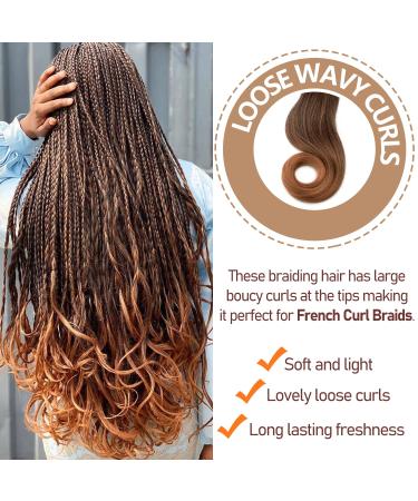 8 Packs Pre-stretched French Curly Braiding Hair 26 Ombre Crochet Braids Yaki Texture Extensions - 26 1B/30 - Buy Online on GoSupps.com