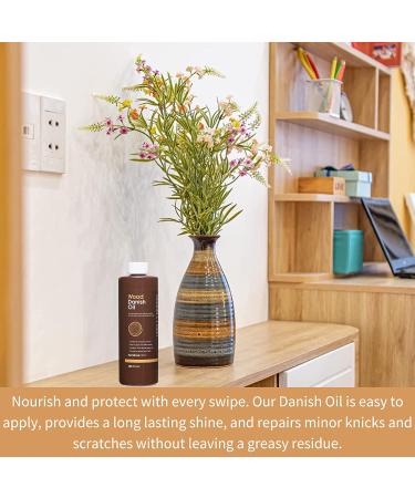 FurnitureClinic Danish Oil 8.5oz | Wood Care Treatment for Interior & Exterior Furniture - Oak, Pine, Teak - Protects Against Stains, Water, Dirt - Buy Online on GoSupps.com