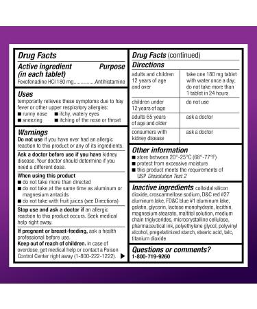 Buy Amazon Basic Care 24 Hour Allergy Relief Fexofenadine Hydrochloride 180mg Geltabs - Non-Drowsy Antihistamine 60 Count - International Shipping Available - Buy Online on GoSupps.com