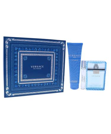 Versace Man Eau Fraiche by Versace for Men - 3 Pc Gift Set 3.4oz EDT Spray 10ml EDT Spray 5oz Bath and Shower Gel - Buy Online on GoSupps.com