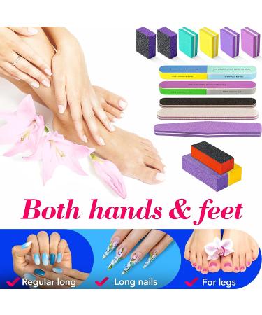 16 Pcs Nail Files & Buffers Set - OVLUX Professional & Home Nail Buffer Block Tool - Double Sided Grit Files for Natural Nails - 7 Step Nail Strips - Buy Online on GoSupps.com